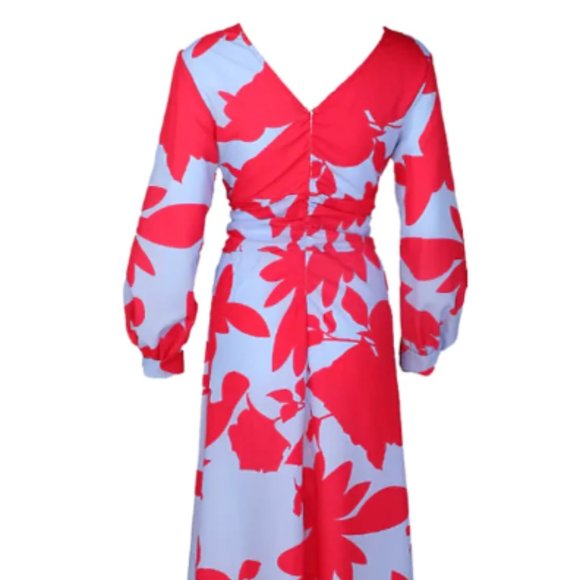 Red Floral Long Dress - Picture 2 of 6